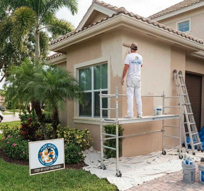 Guy painting house in florida